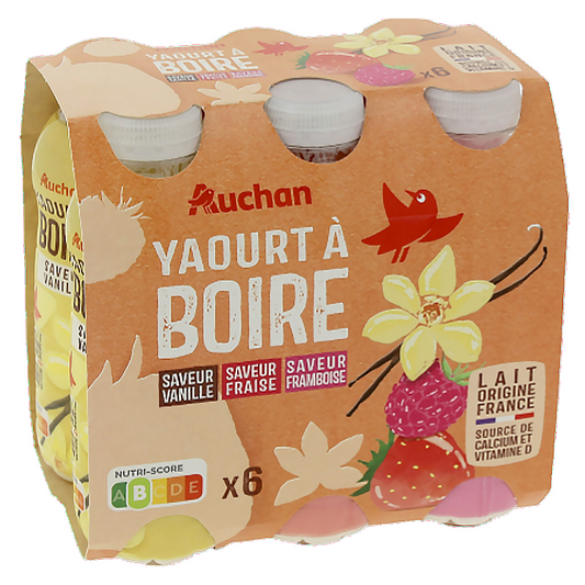 Auchan Kedvenc ivójoghurt mix 6x180 g