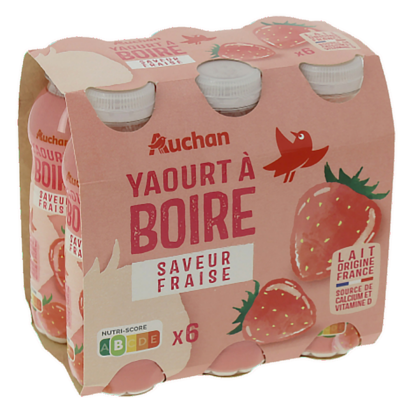 Auchan Kedvenc epres ivójoghurt 6x180 g