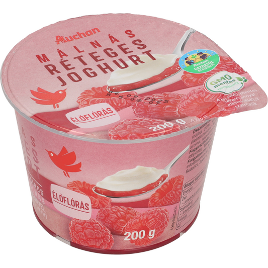 Auchan Kedvenc Gazdától az asztalig  málnás réteges joghurt 200 g