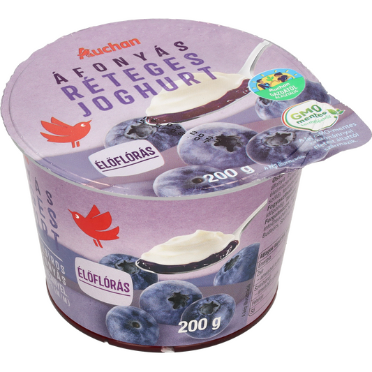 Auchan Kedvenc Gazdától az asztalig áfonyás réteges joghurt 200 g