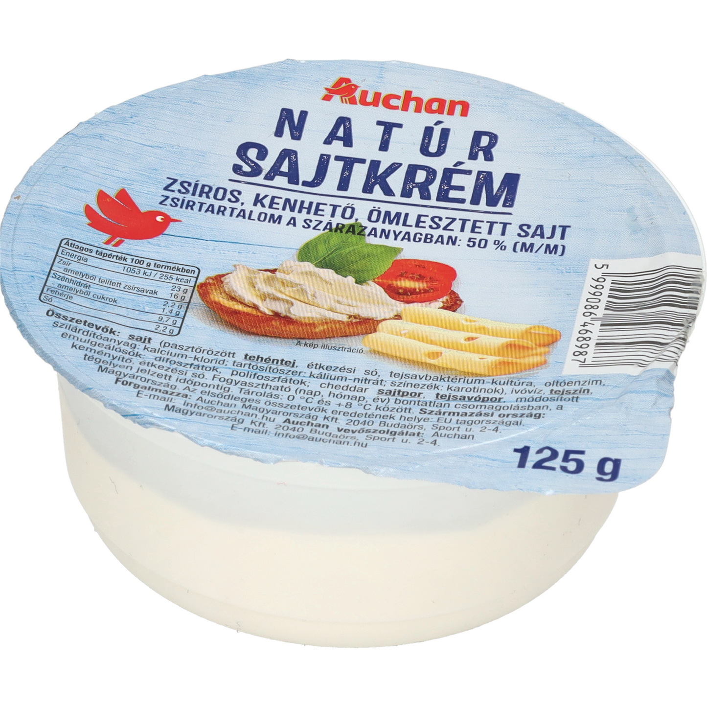 Auchan Kedvenc sajtkrém natúr 125 g