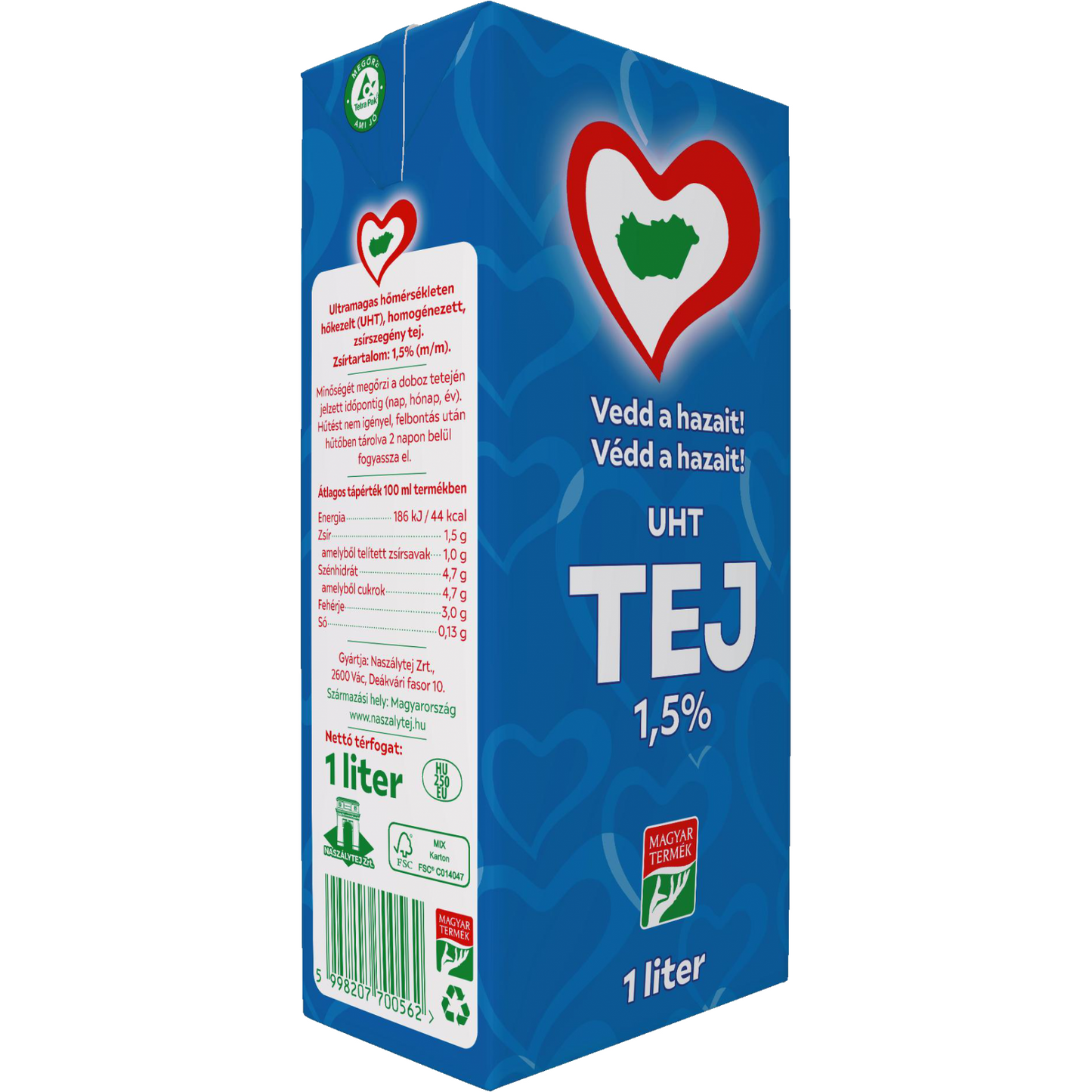 Vedd a hazait, védd a hazait UHT tej 1,5% 1 l
