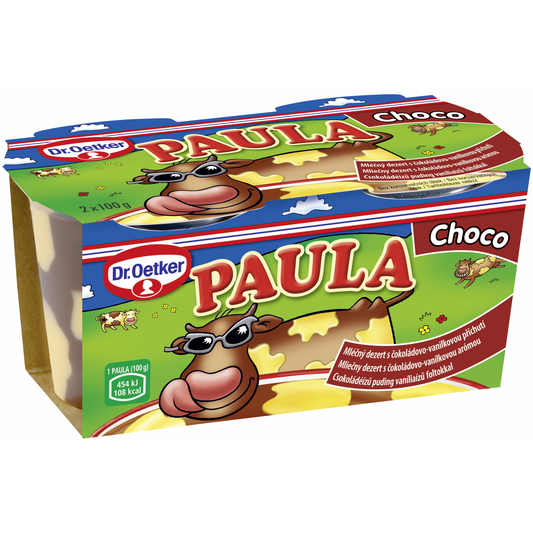 Dr. Oetker Paula csokoládéízű puding vaníliaízű foltokkal 2 x 100 g (200 g)