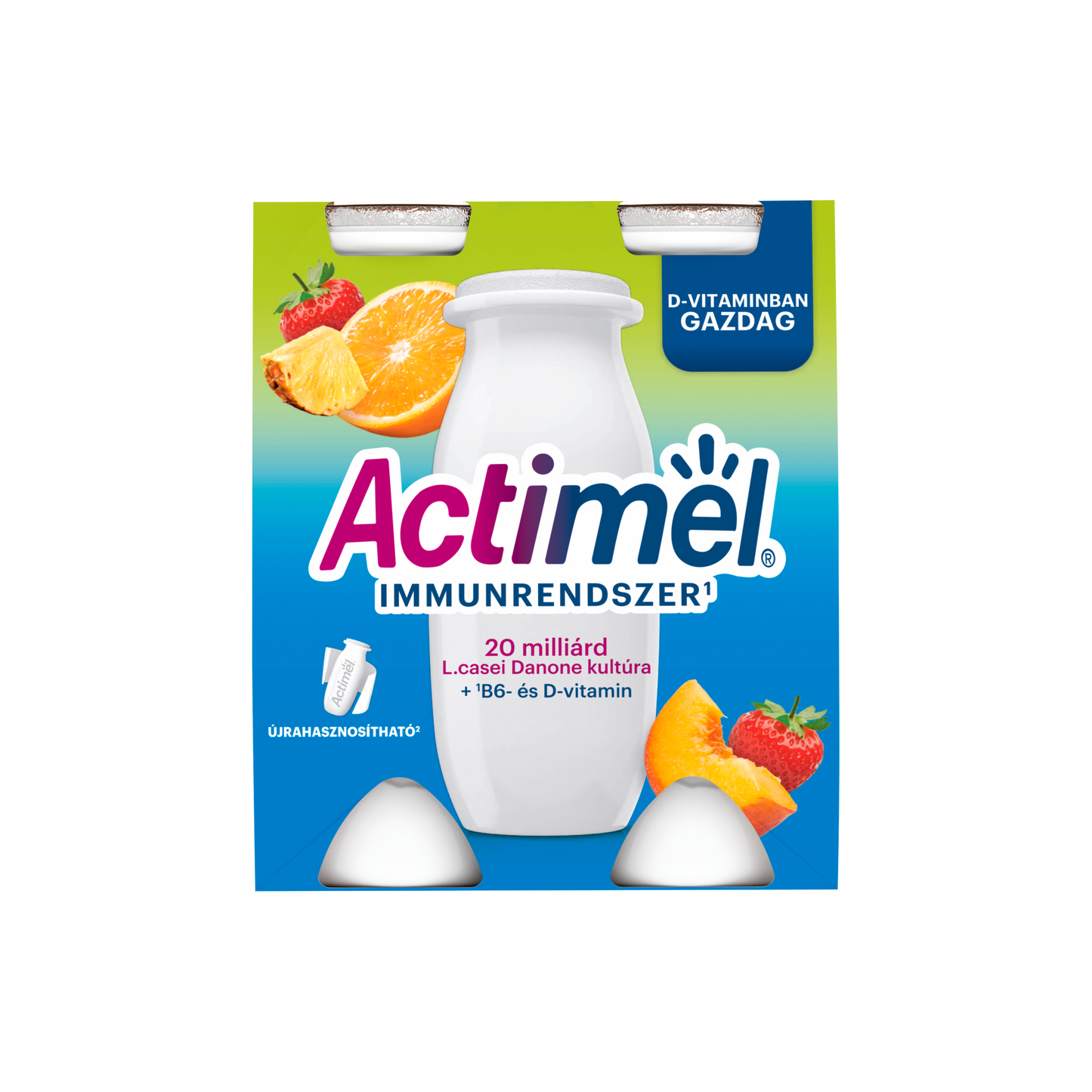 Danone Actimel vegyes gyümölcsízű zsírszegény joghurtalapú ital 4 x 100 g (400 g)