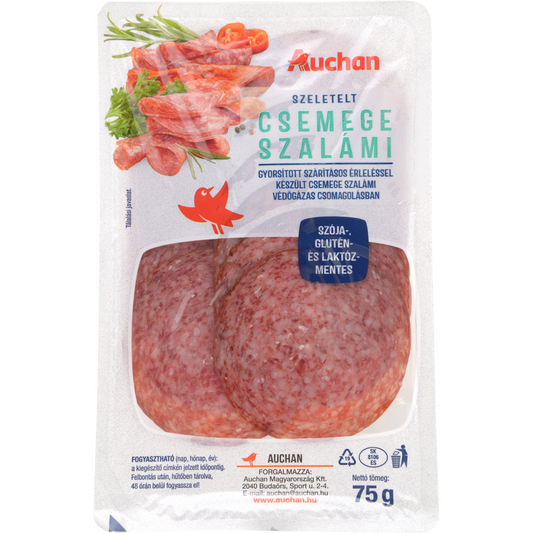 Auchan Kedvenc Csemege szalámi szeletelt 75 g