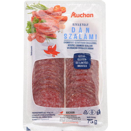Auchan Kedvenc Dán szalámi szeletelt 75 g