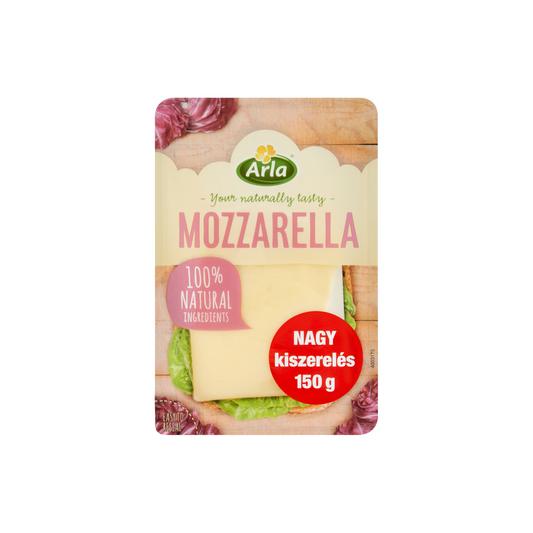 Arla félzsíros, félkemény, szeletelt mozzarella sajt 150 g