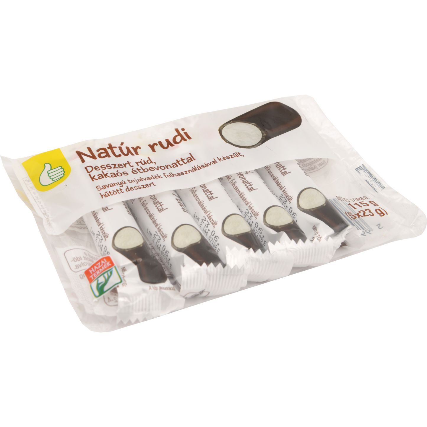 Auchan Tipp  natúr rudi desszert rúd kakaós étbevonattal 5 x 23 g