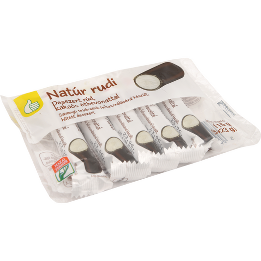 Auchan Tipp  natúr rudi desszert rúd kakaós étbevonattal 5 x 23 g