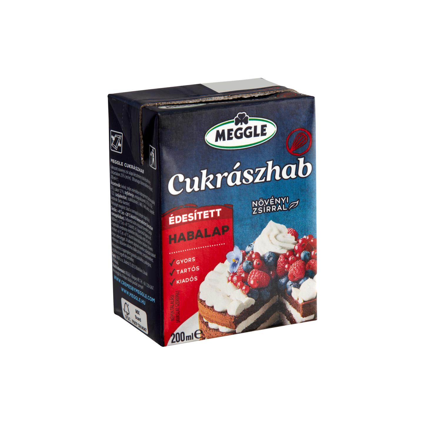 Meggle Cukrászhab UHT édesített habalap 200 ml