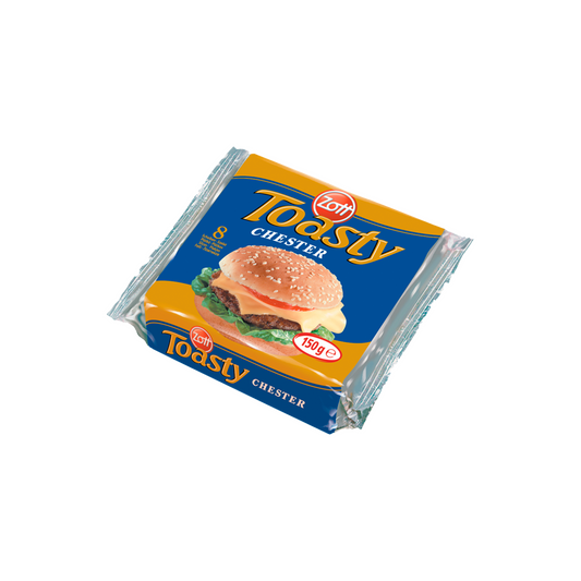 Zott Toasty Chester szeletelt, cheddar ízű, zsíros ömlesztett sajt 8 x 18,75 g (150 g)