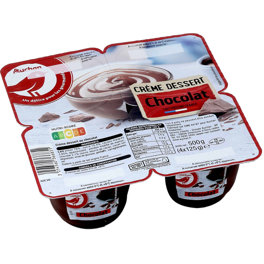 Auchan Kedvenc Krém- tejdesszert csokoládé ízű 4*125 g