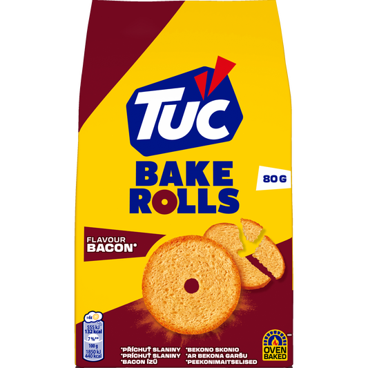 Tuc Bake Rolls bacon ízű kétszersült 80 g