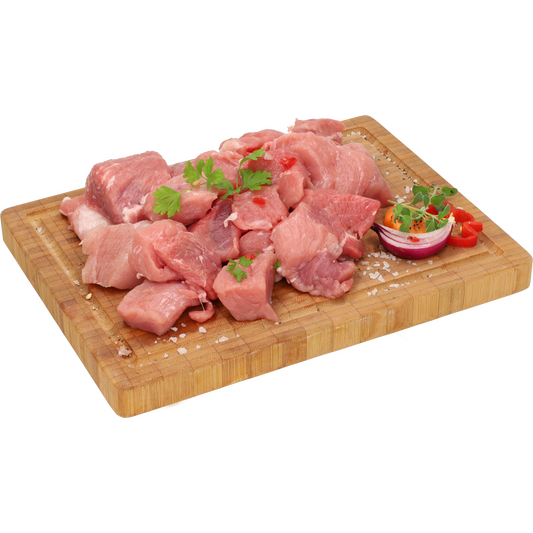 Auchan Kedvenc sertés lapockacsont nélkül kockázva védőgázas csomagolásban