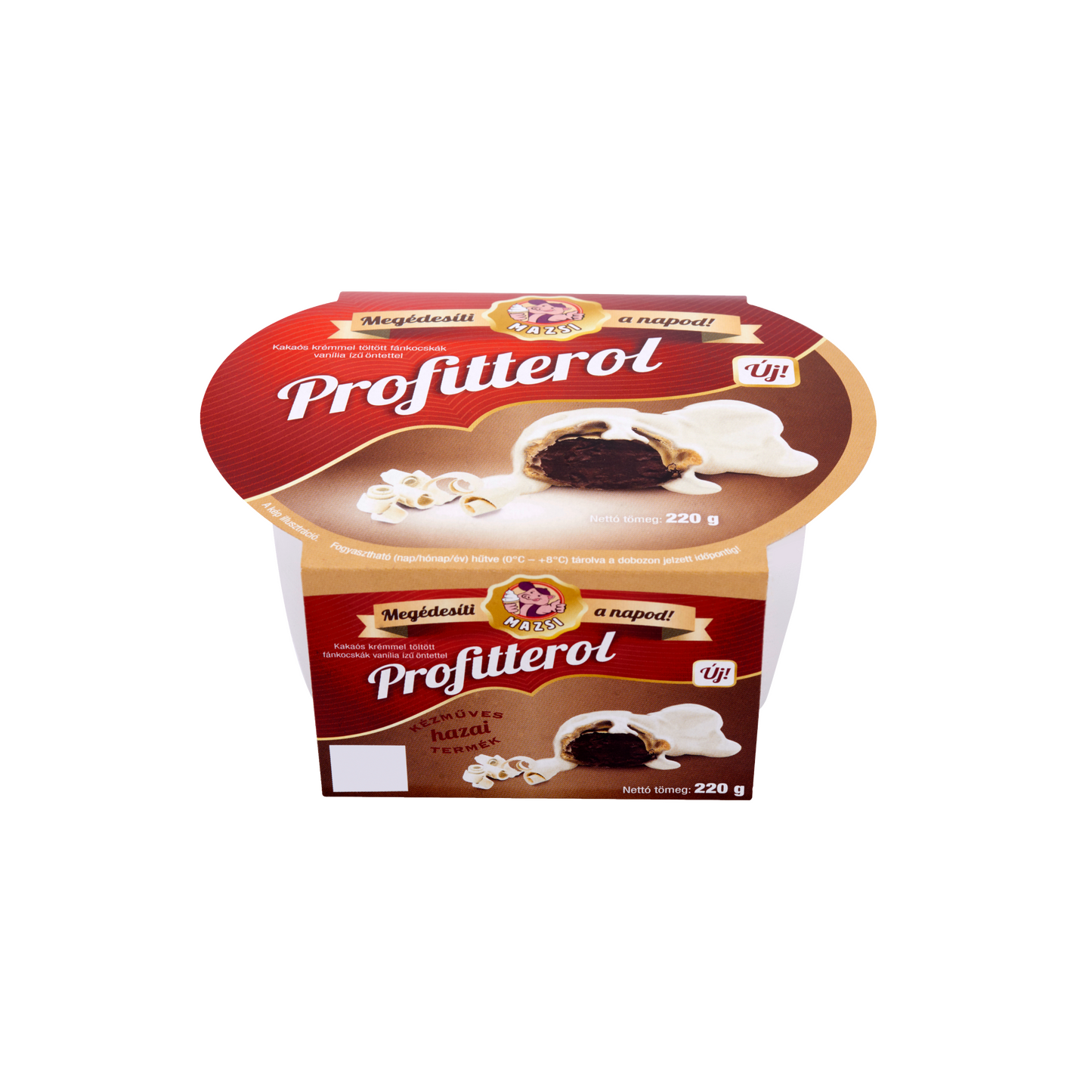 Mazsi Profiterol kakaós krémmel töltött fánkocskák habkrémben 220 g