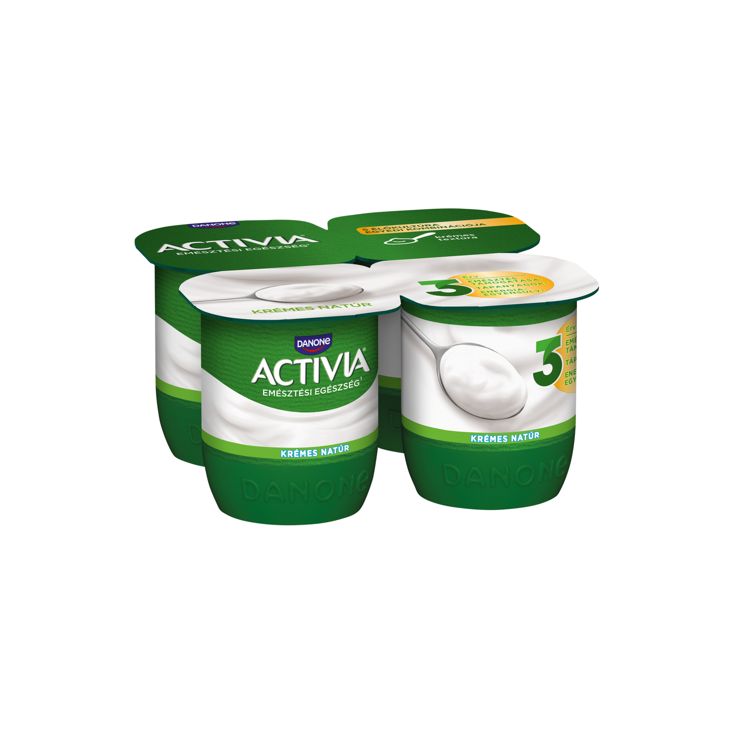 Danone Activia élőflórás, krémes natúr joghurt 4 x 125 g