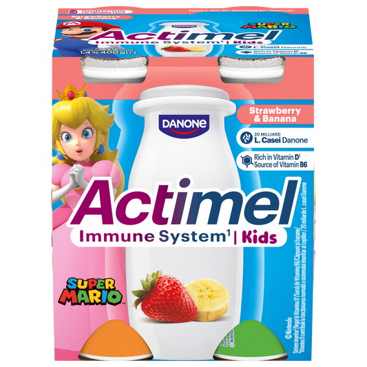 Danone Actimel Kids zsírszegény eper-banánízű joghurtital B6- és D-vitaminnal 4 x 100 g (400 g)