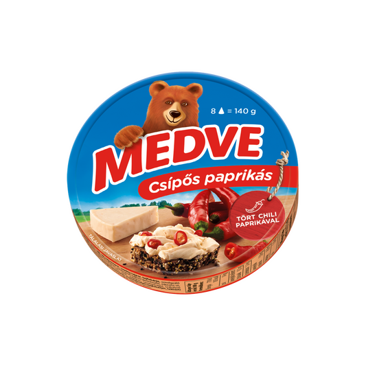 Medve csípős paprikás kenhető, félzsíros ömlesztett sajt 8 x 17,5 g (140 g)