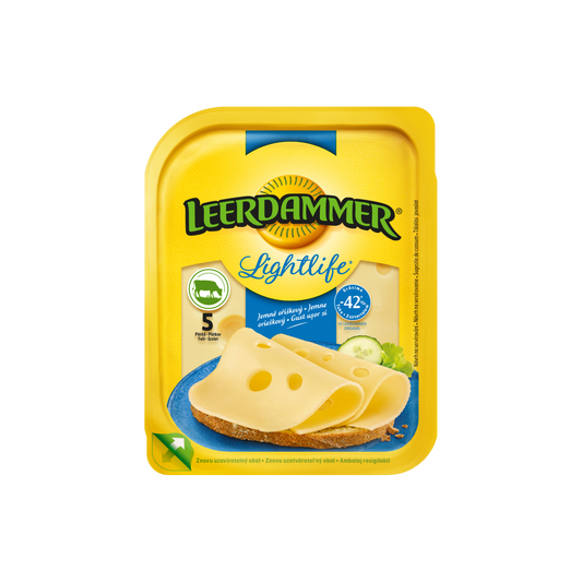 Leerdammer Lightlife laktózmentes, félkemény, félzsíros szeletelt sajt 100 g