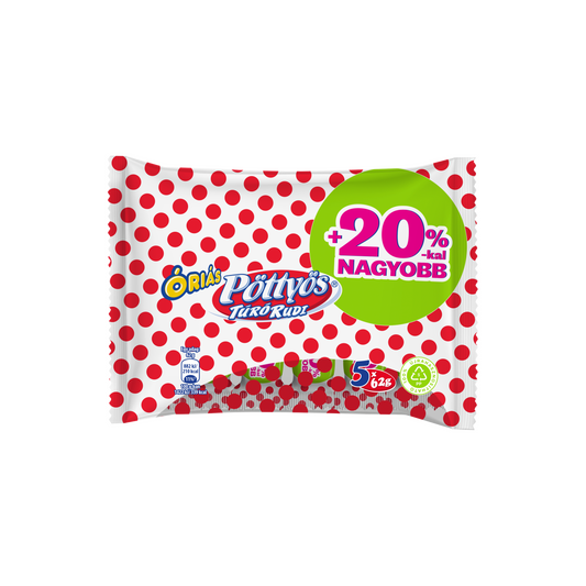 Pöttyös Óriás Túró Rudi natúr túródesszert kakaós étbevonattal 5 x 62 g (310 g)