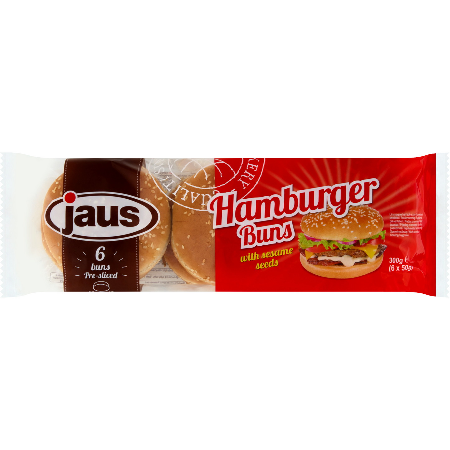 Jaus szezámmagos hamburger zsemle 6 x 50 g (300 g)