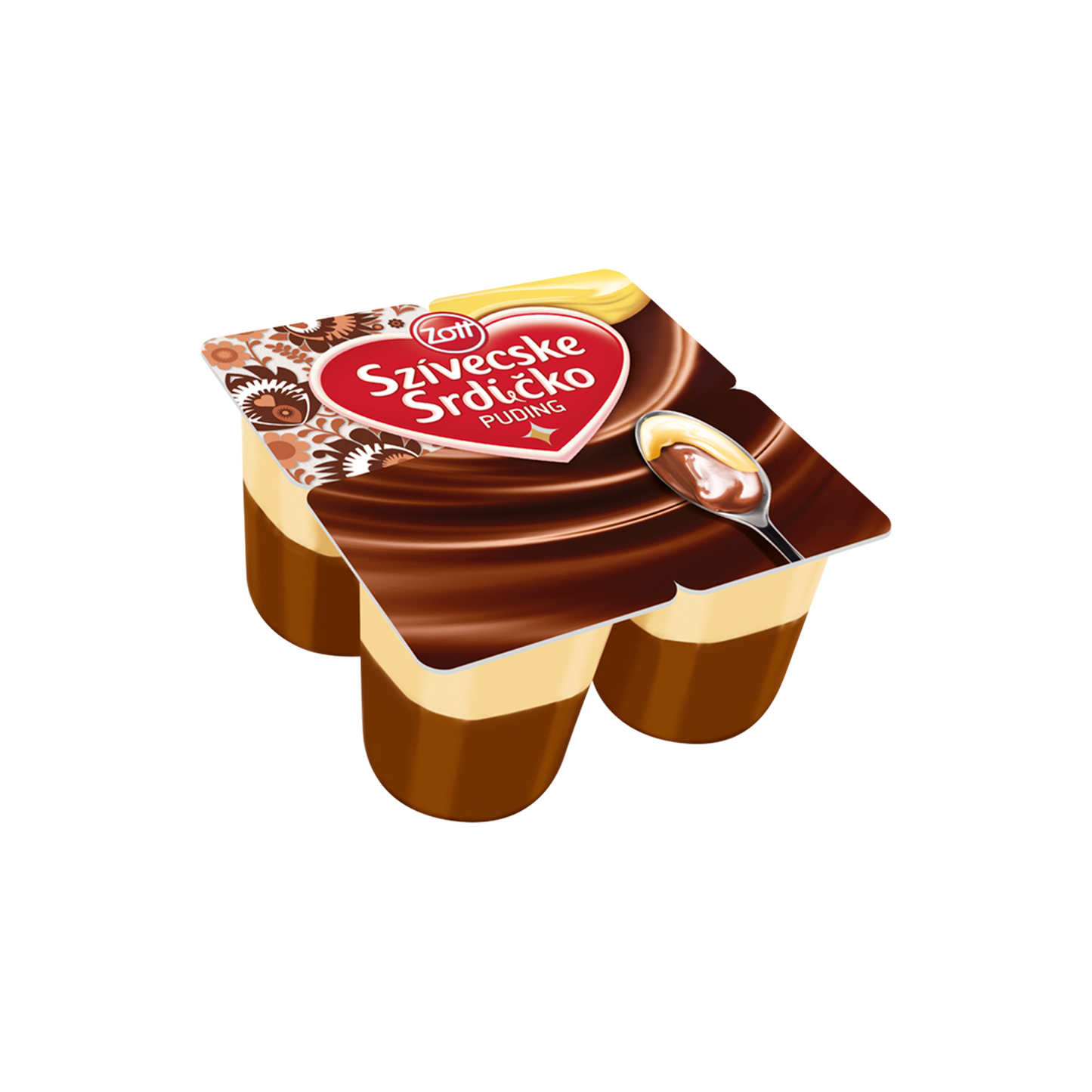 Zott Szívecske kakaós puding vaníliaízű öntettel 4 x 125 g