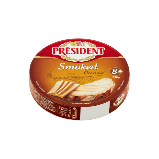 Président füst ízű kenhető zsíros ömlesztett sajtkészítmény 8 db 140 g
