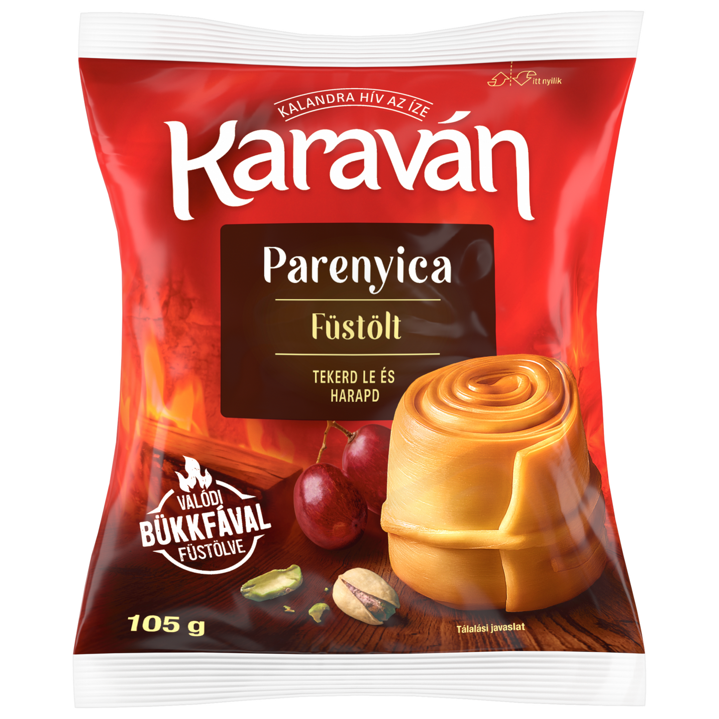 Karaván félkemény, félzsíros, füstölt parenyica sajt 105 g