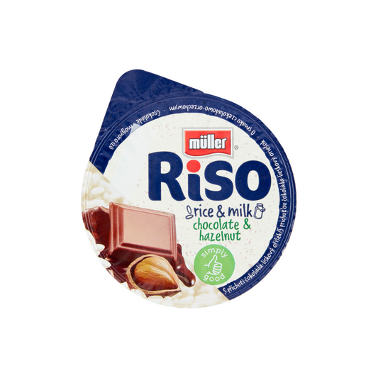 Müller Riso tejberizs desszert csokoládé-mogyoró ízű készítménnyel 200 g