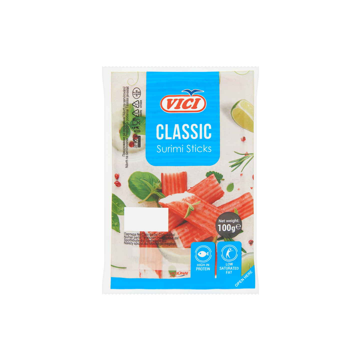 Vici Classic hűtött, surimi rák ízű halrúd 100 g