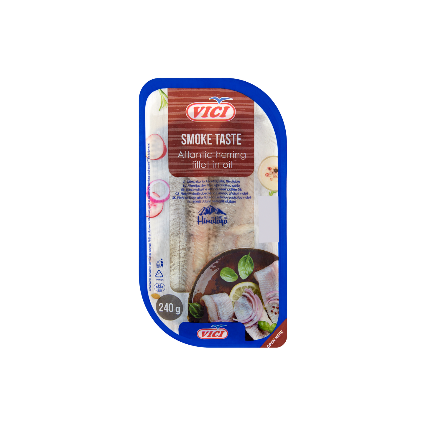 Vici füstölt ízű atlanti heringfilé olajban 240 g