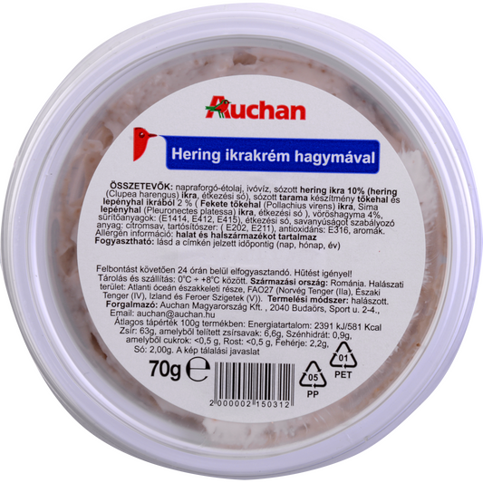 Auchan Kedvenc Hering ikrakrém hagymával 70 g