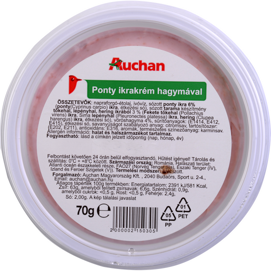 Auchan Kedvenc Ponty ikrakrém hagymával 70 g