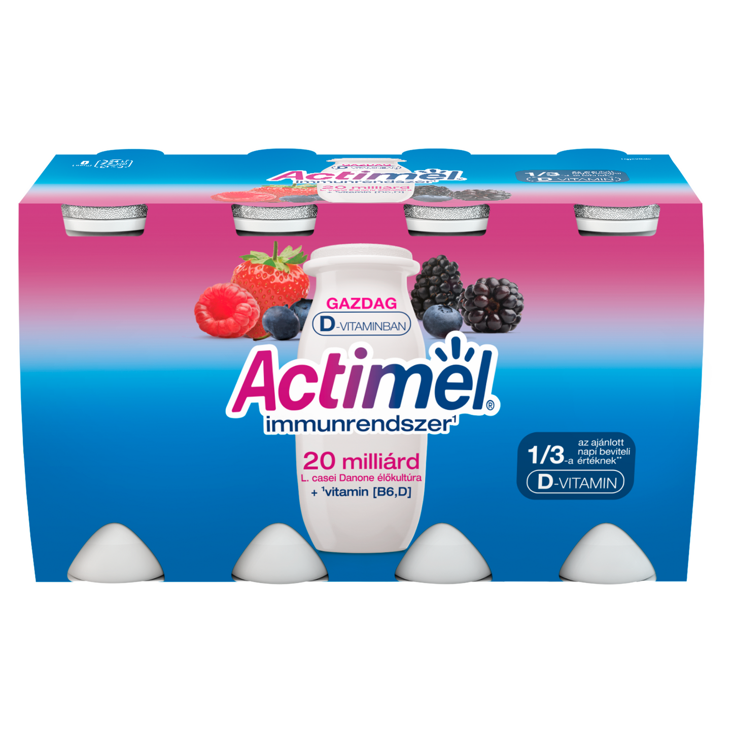 Danone Actimel zsírszegény, élőflórás, erdei gyümölcsízű joghurtalapú ital 8 x 100 g (800 g)