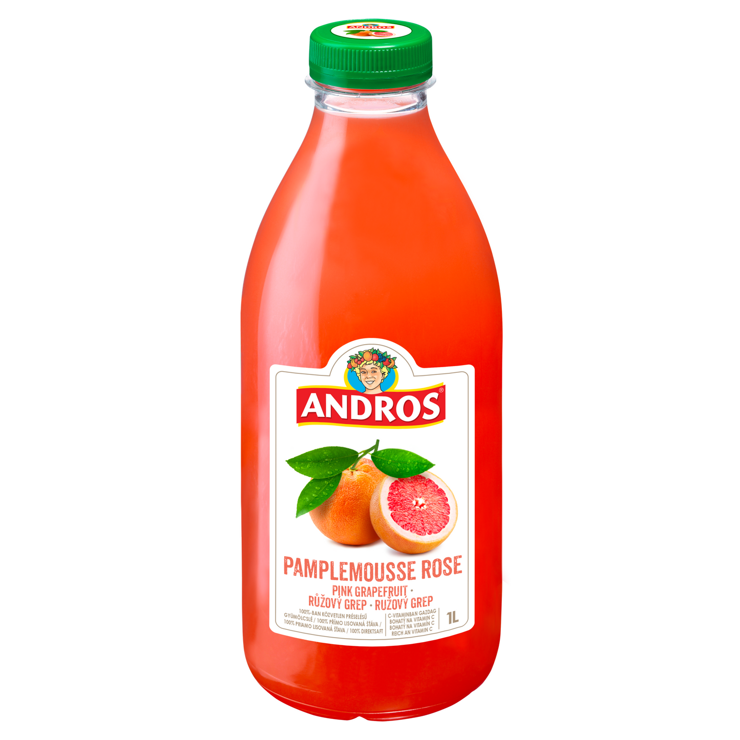 ANDROS Piros grapefruit gyümölcslé 100%-os, 1 l