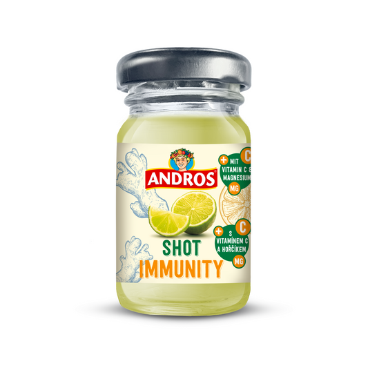 Andros Shot Immunity-lime és gyömbér ital, C-vitaminnal és magnéziummal 55 ml