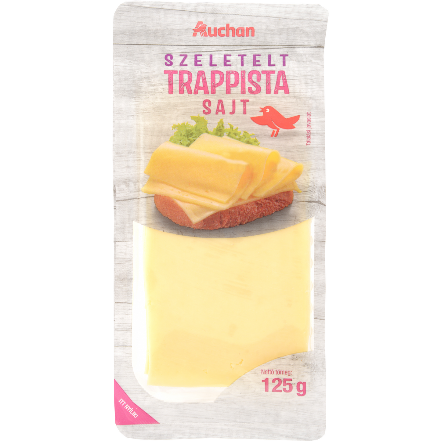 Auchan Kedvenc trappista sajt szeletelt 125 g