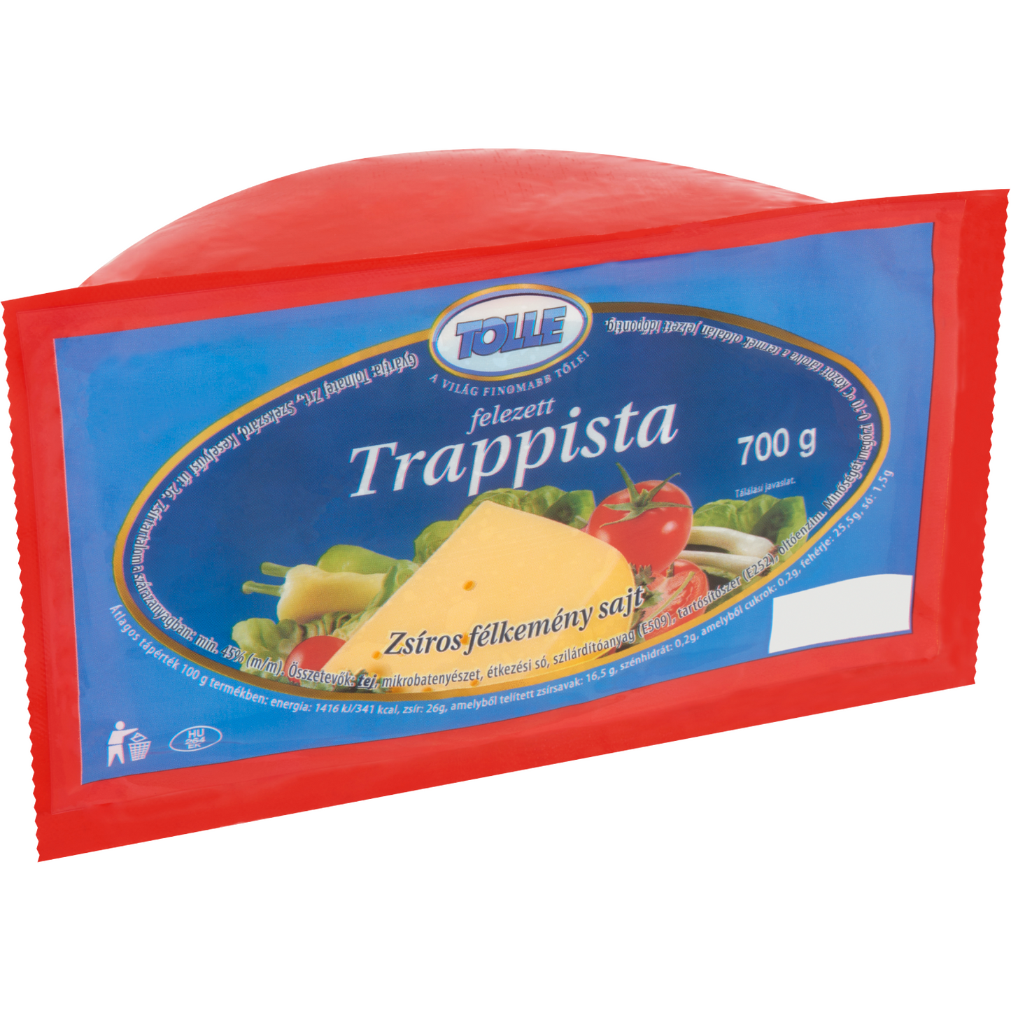 Tolle Trappista felezett zsíros félkemény sajt 700 g