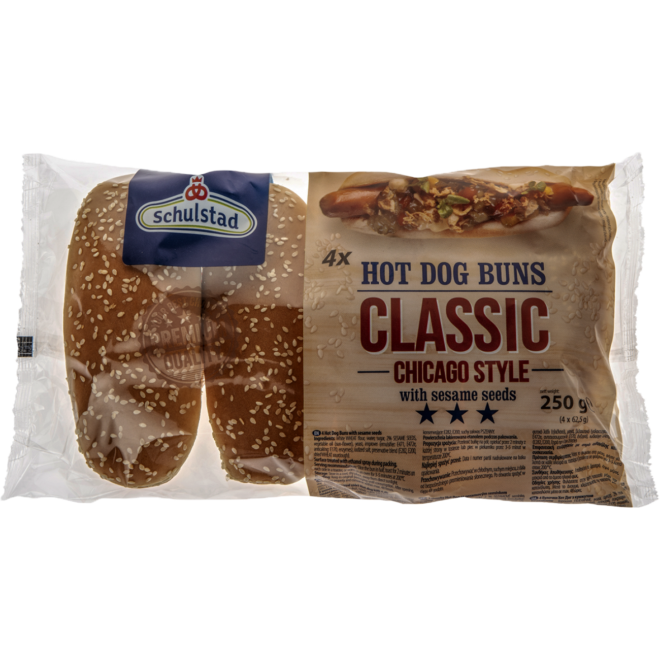 Schulstad Classic Hot dog kifli szezámmal 250 g