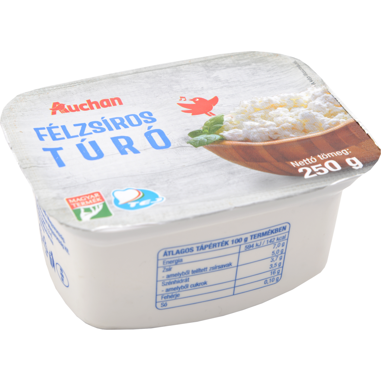 Auchan Kedvenc félzsíros tehéntúró 250 g