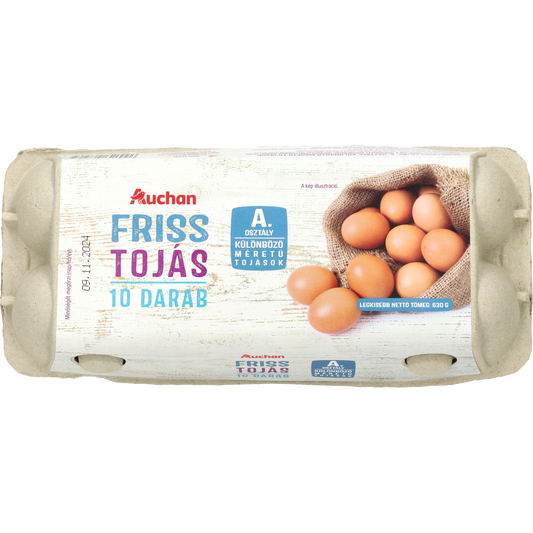 Auchan Kedvenc friss tojás A osztály Jumbo L-XL méret 10 db