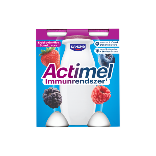 Danone Actimel zsírszegény, élőflórás, erdei gyümölcsízű joghurtalapú ital 4 x 100 g (400 g)