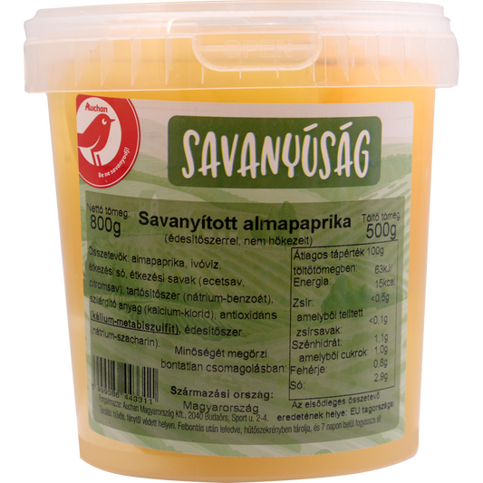 Auchan Nívó Savanyított almapaprika vödrös 500 g