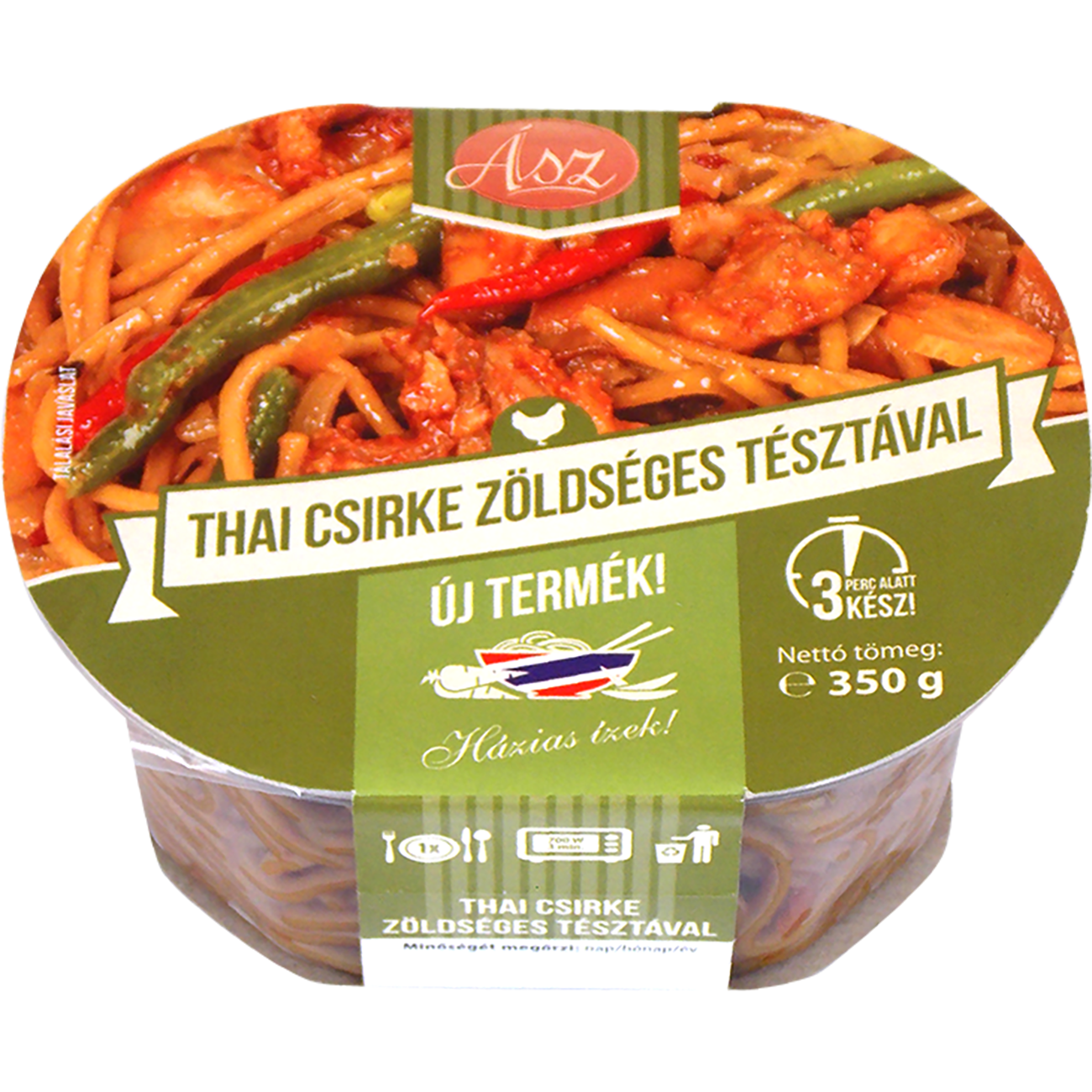 ÁSZ Thai csirke zöldséges tésztával 350 gr